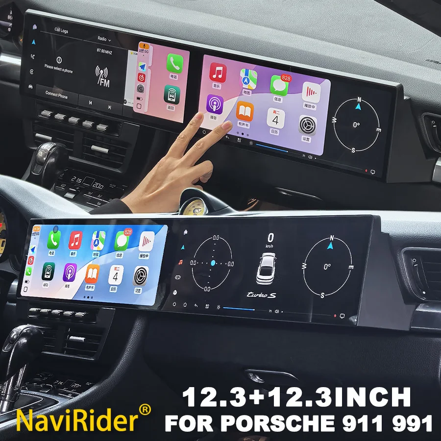 

Dual Touch Screen For Porsche 911 991 2012-2018 Video Player GPS Navigation Android 15 Car Radio Carplay Auto Stereo Head Unit