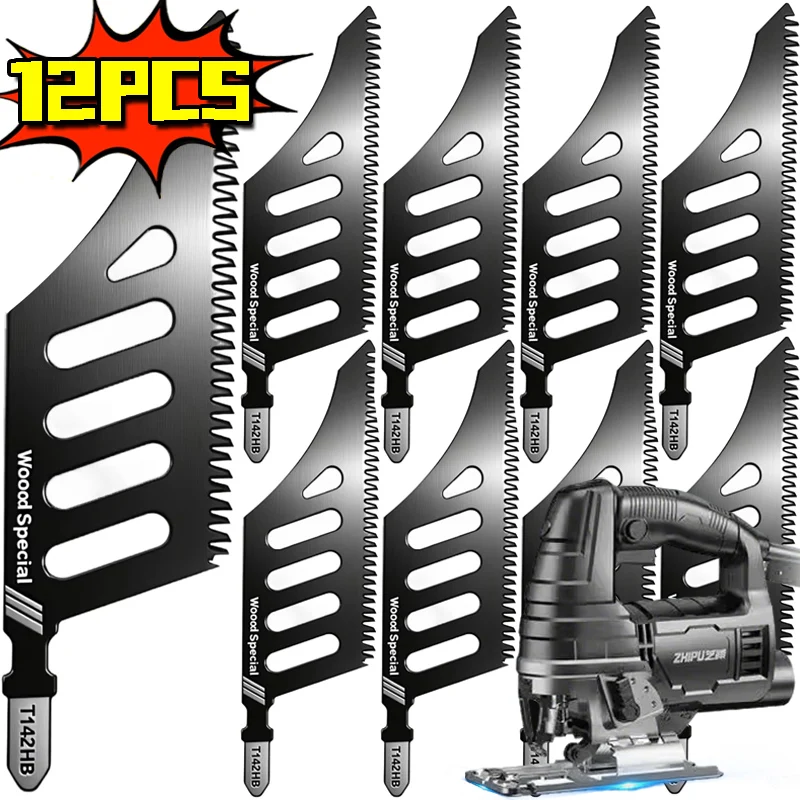 1-12 Stuks Zware Decoupeerzaagblad T-vormige Handvat Scroll Zaagbladen Hout Power Tool Home Improvement precisie Cut Accessoires