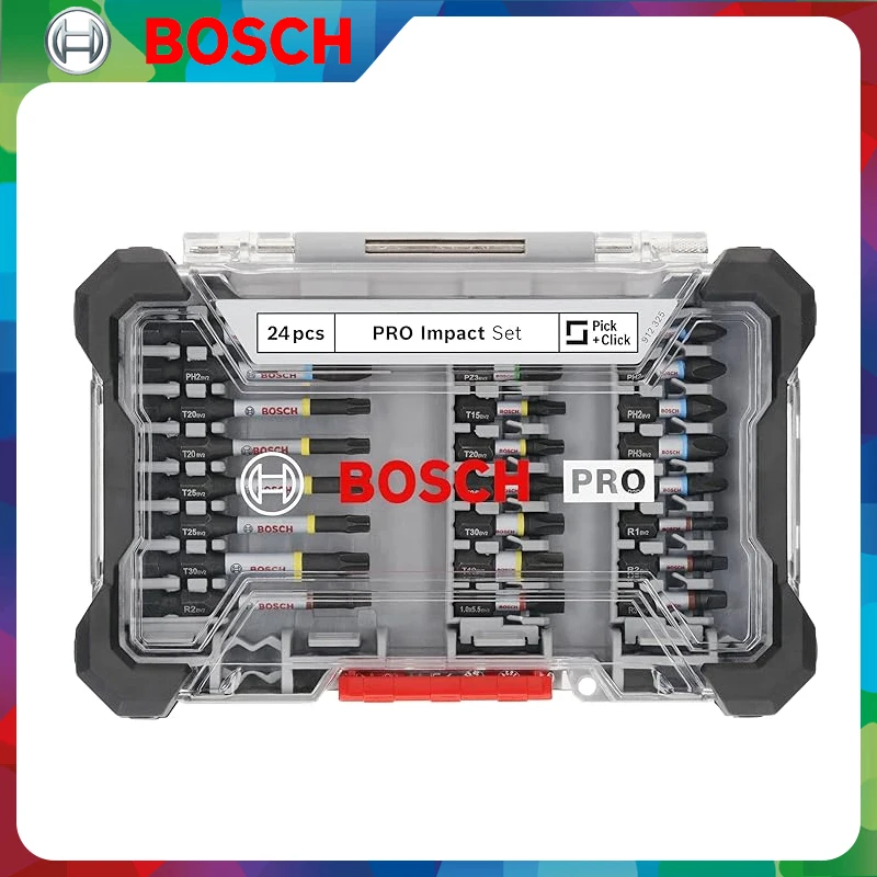 Bosch 2608521U75 PRO jeu d'embouts de tournevis à percussion manchon HSS robuste avec boîte de rangement étanche à l'humidité accessoires pour outils électriques