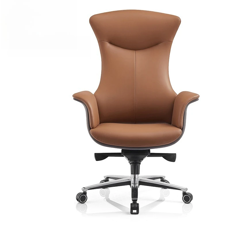 

Comfortable cowhide chair, silicone leather home study business computer swivel chair