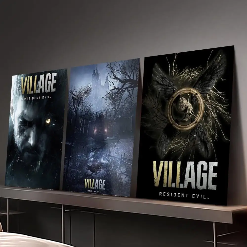 R-Resident-Evil 8 V-Village Poster Home decor HD sticky wall waterproof home living room bedroom bar decoration