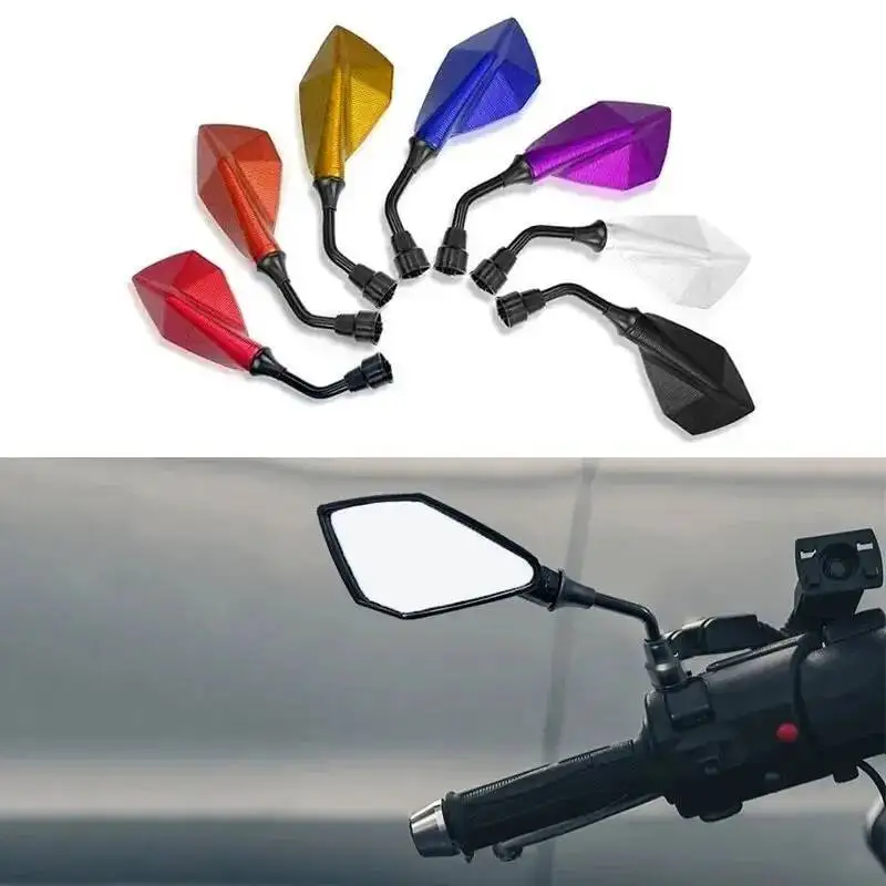 10mm Spiegel für Fahrradlenker, Motorrad, verstellbarer Rückspiegel, breiter Seitenwinkel, flexibler Roller-E-Bike-Rückspiegel, Hilfsspiegel – Detail 3