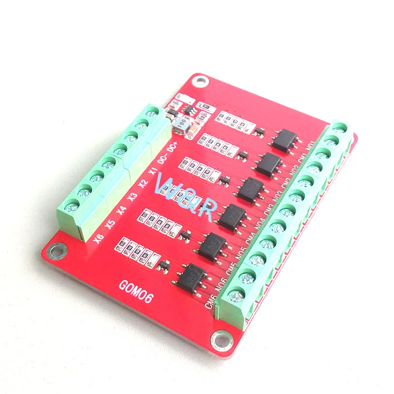 Módulo de relé de estado sólido de 6 vias/gatilho de alto nível/saída de isolamento de optoacoplador 48V/1A/conversão de tensão de nível