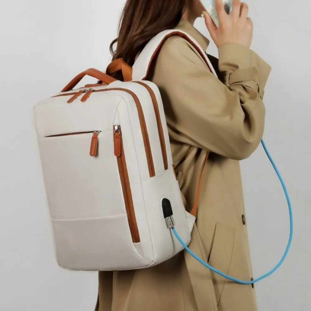 Lichtgewicht Oxford-laptoprugzak Slijtvaste meerlaagse studentenschooltas Grote capaciteit Vrije tijd Zakelijke rugzak Dames