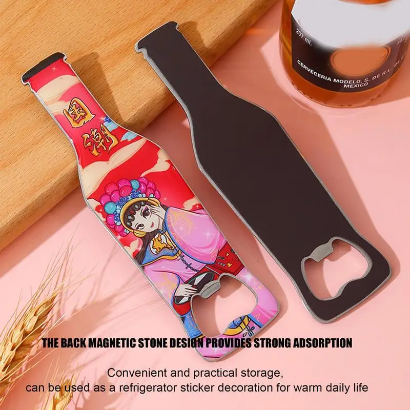 2 In 1 Chinese Style Soda Can Tab Opener Magnetic Beer Bottle Opener Solid And Durable Bottle Cap Opener for Kitchen Restaurants