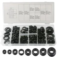 180Pcs/Box Rubber Grommet Assortment Kit Rubber Hole Grommet O Ring Set 1/4\