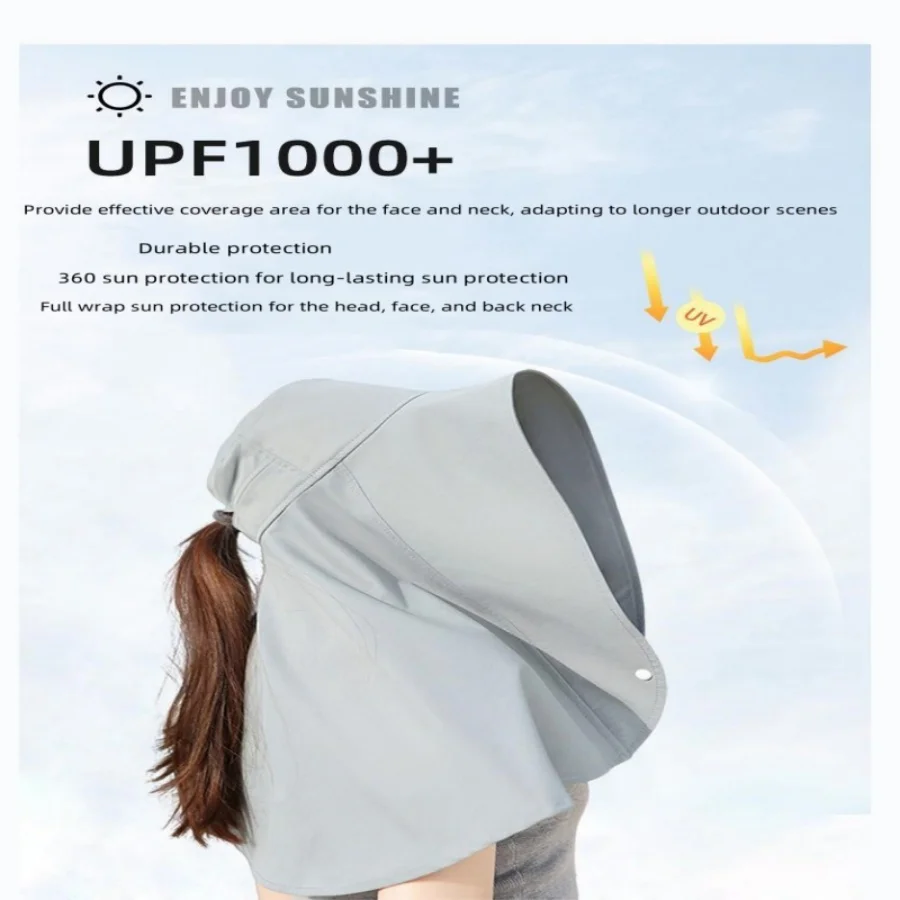 New 2024 sun hat with large brim for outdoor travel UV protectiosun protection for neck shoulder neckhat and face