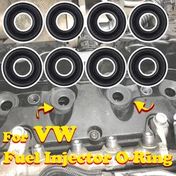 8Pc Fuel Diesel Injector Seal Ring For VW Amarok CC Caddy Crafter EOS Golf Mk6 7 Passat Polo Scirocco Valve Gaskets Holder Cover