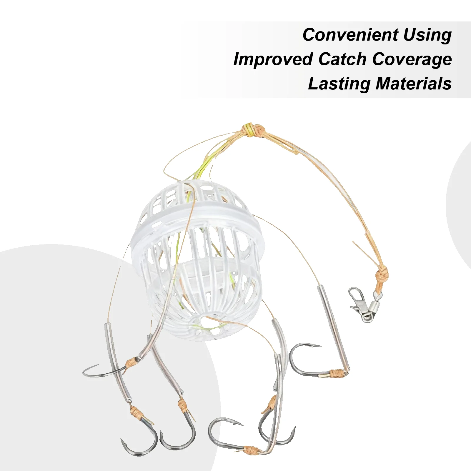 

Bait Cage Basket Feeder Heavy-Duty With 6 Hook Fishing Bait Trap For Crabbing Kayak Lake River Saltwater Freshwater Catfishing