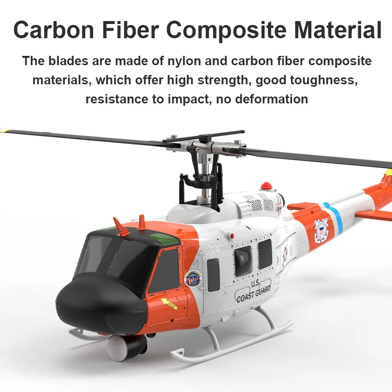 YUXIANG F07S UH-1 Huey 2.4G 9CH GPS Optische stroomlokalisatie TOF LiDAR Hoogte Hold Dual Borstelloze 1:34 Schaal RC Helicopter