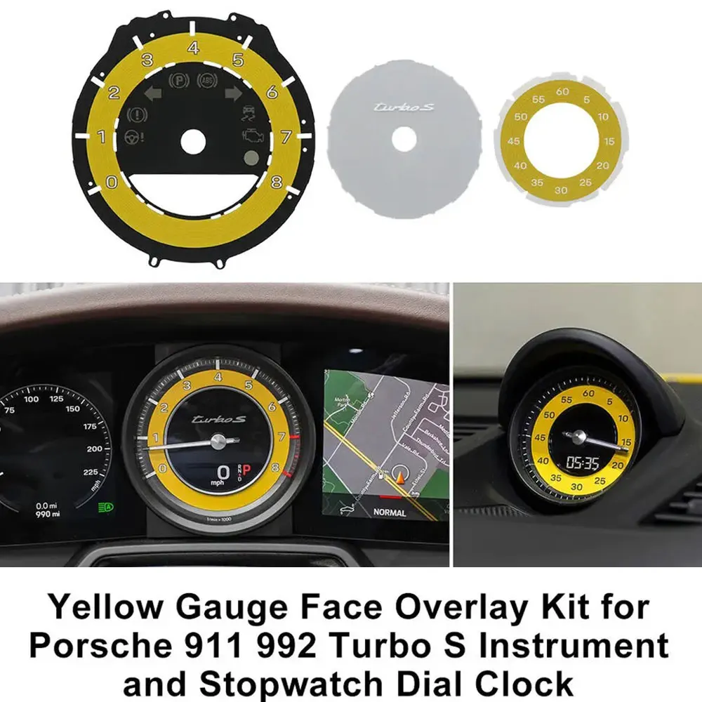 

Gauge Face Kit for Porsche 911 992 Turbo S Instrument and Stopwatch Dial Clock