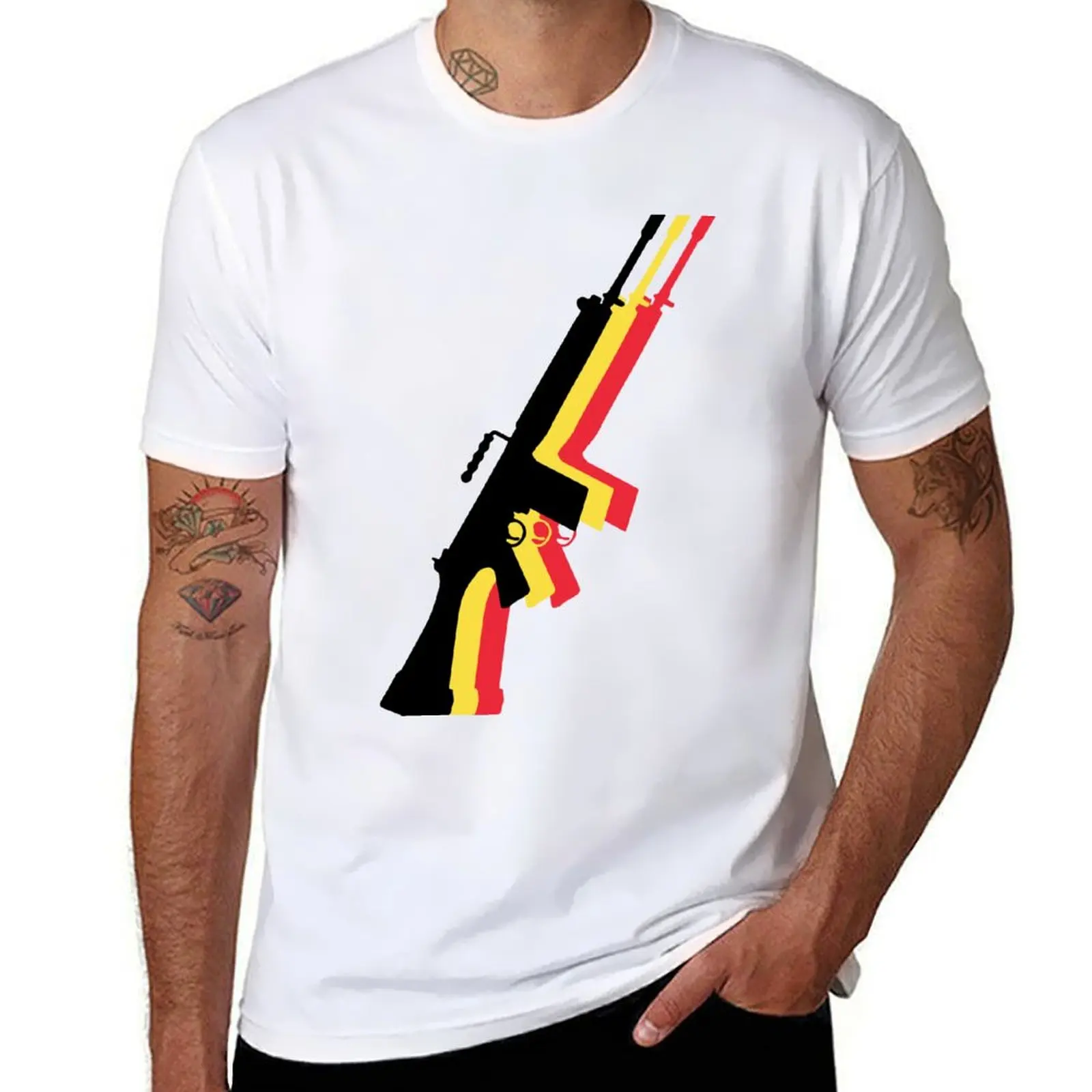 FN de Free The Arm (versão mundial) FAL - Camiseta sem textos de manga curta, macia e elástica