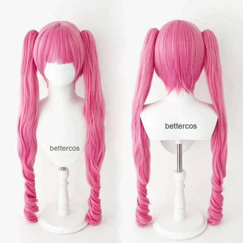 Anime Perona Cosplay Pruik 80 cm Lange Roze Krul Haar Stijl Perona Pruiken Hittebestendige Synthetisch Haar Partij Vrouw Pruiken pruik Cap