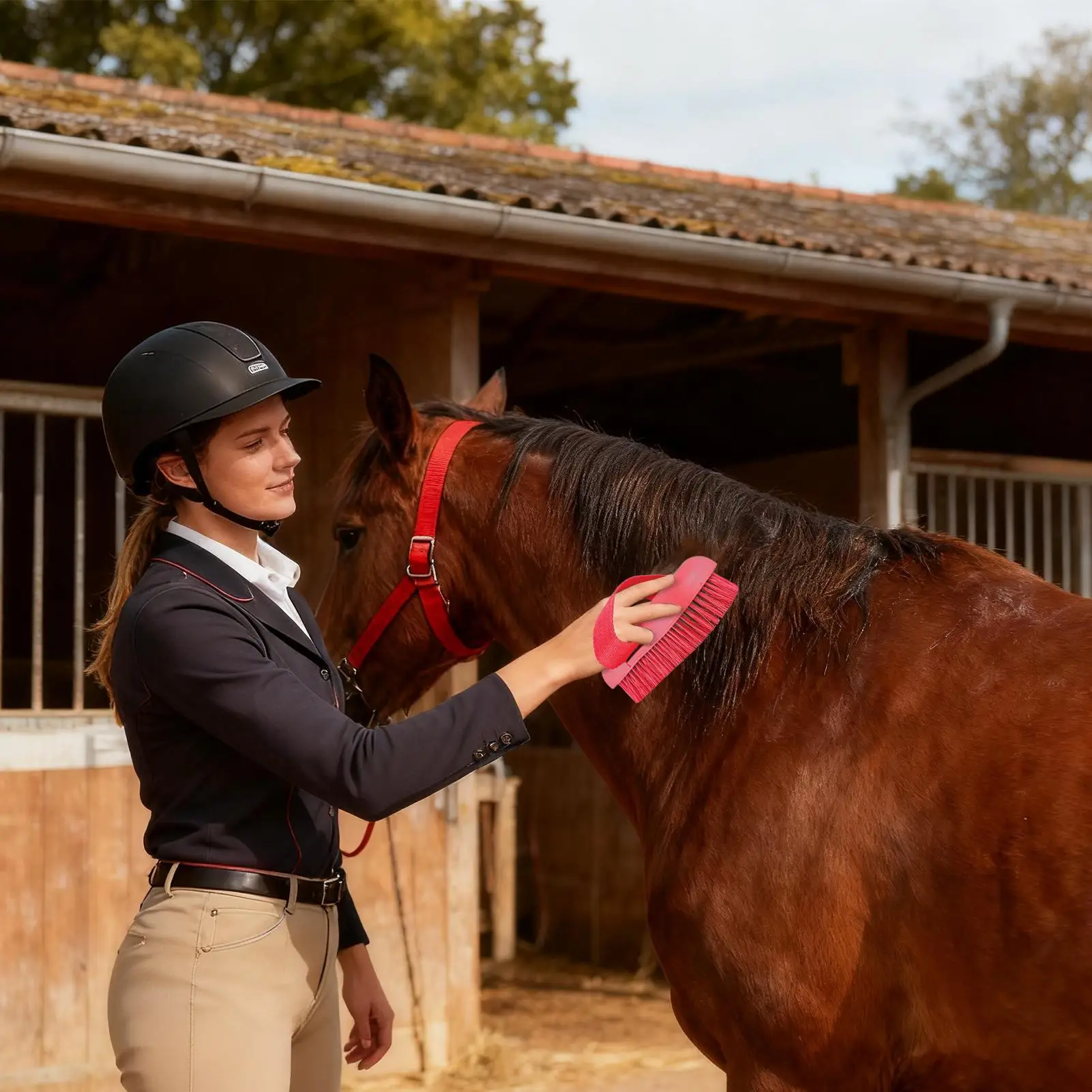 فرشاة الحصان تنظيف ذات شعيرات صلبة 2 في 1 أدوات تدليك الحصان فرشاة تنظيف للاستحمام وتساقط الشعر وغسل الماعز والبقرة #1