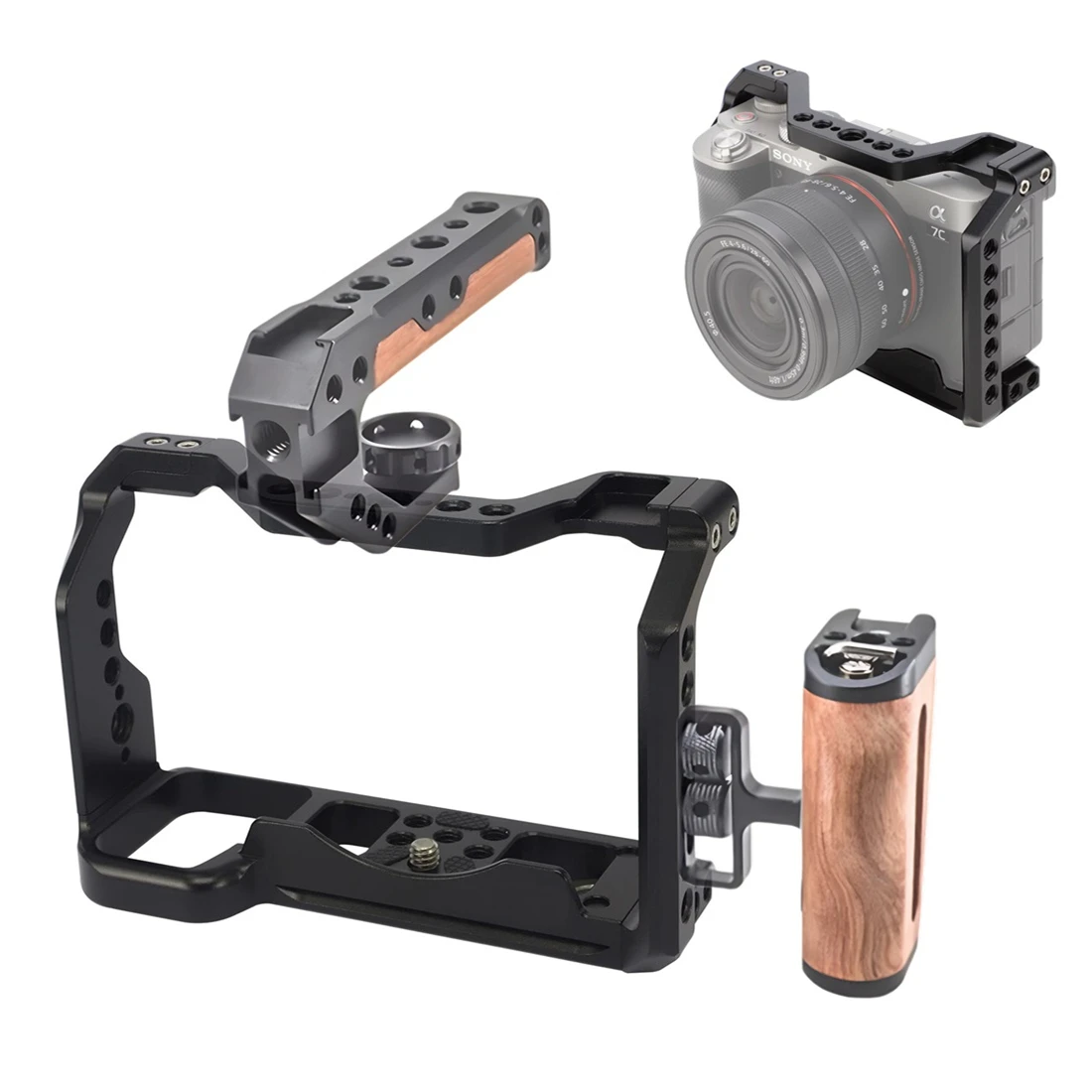 

Кейдж для камеры A7C для Sony Alpha 7C A7C для видеосъемки, с креплением Cold Shoe на 1/4 дюйма и быстросъемной пластиной Arca-Swiss