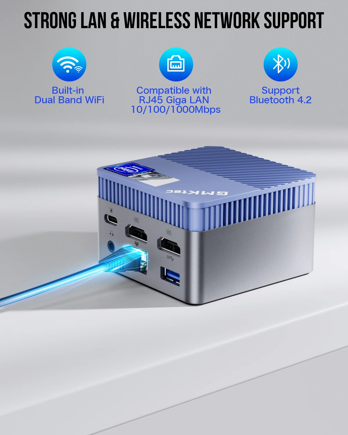 GMKtec Mini PC GMK G5 Blu NUCBOX Sistema Intel N97 Finestra 11Pro DDR5 4800MHz WIFI 5 BT 5.0 GMKtec Mini Pc