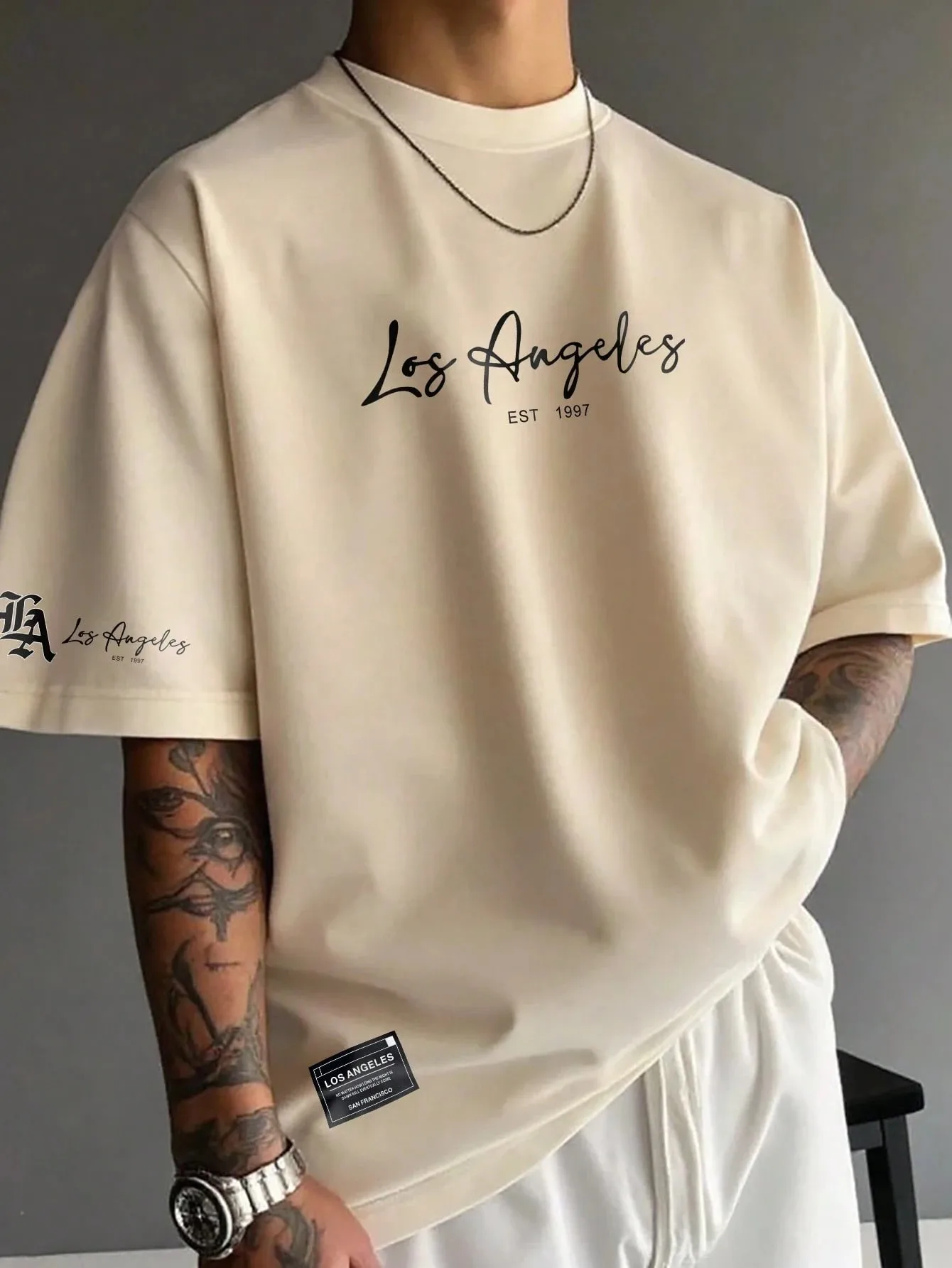 2026 Summer New Men's T-shirt with 3D Letter Pattern Printing Street Casual Fashion Comfortable Soft Lightweight