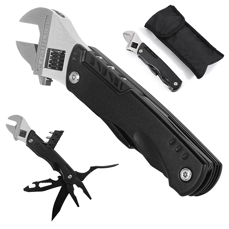 

Stainless Steel Adjustable Wrench Multifunctional Folding Hexagonal Wrench Plumbing Tool Wrench Bicycle Screwdriver