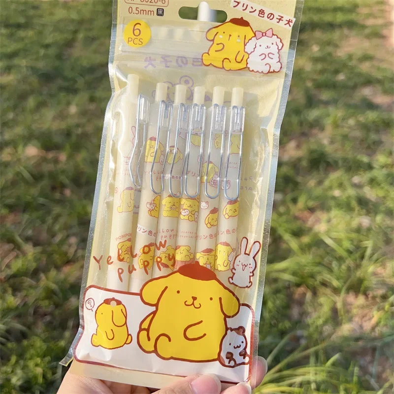 Sanrio Pochacco Carbon Pen Action Anime Figures PompomPurin Metal Hook Carbon Pen Cartoon Student Good-looking Stationery Gifts