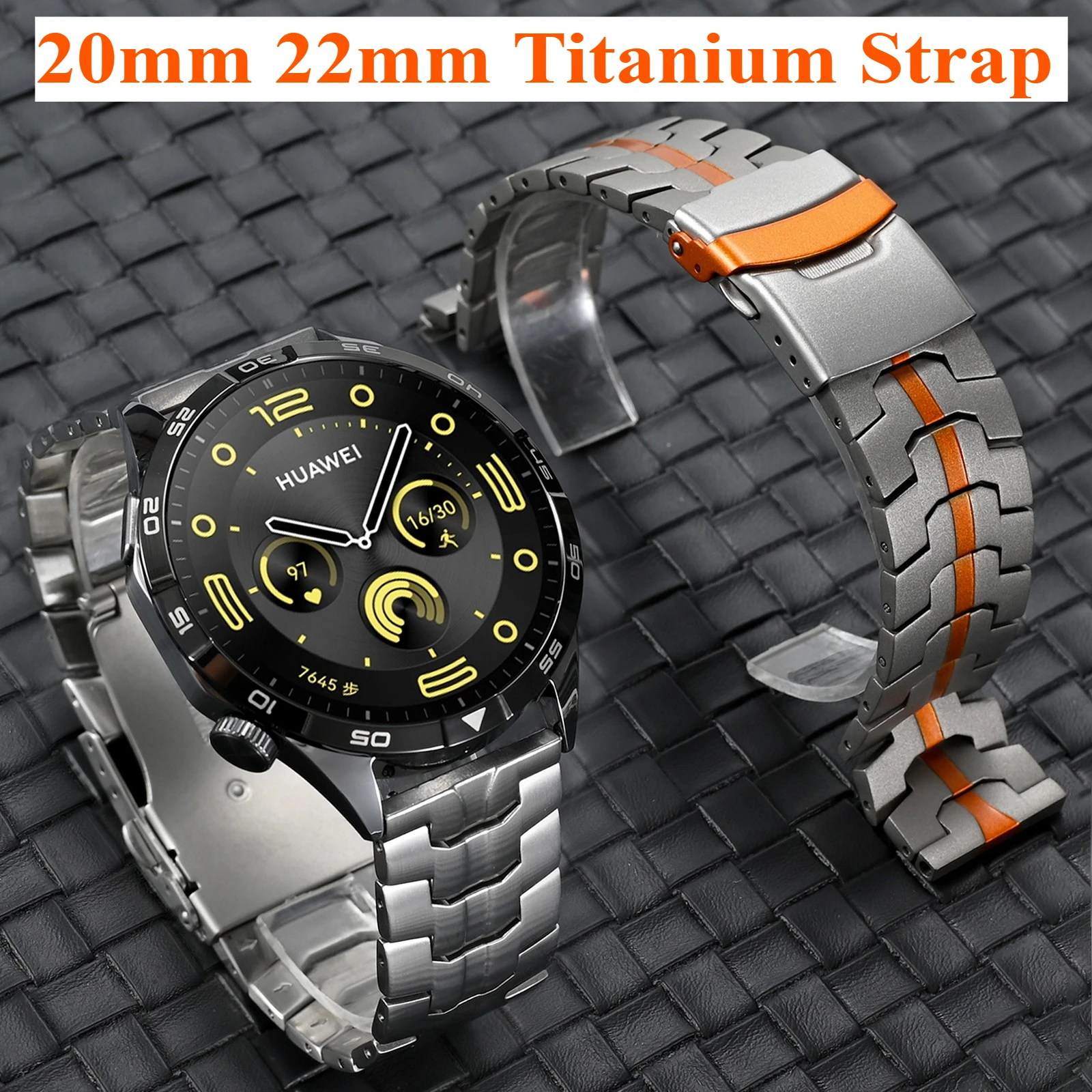 Men Titanium Strap for Huawei Watch5 4 Pro GT5 GT4 Smart Watch 20mm 22mm Band for Samsung Galaxy 7/6/5/4 Titanium Link Bracelet
