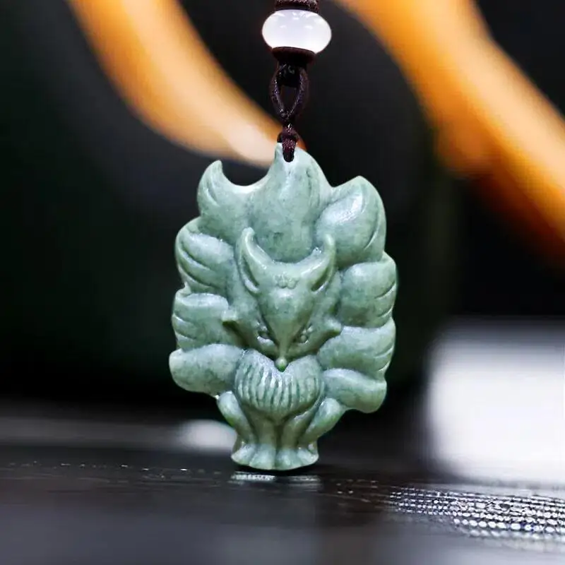 

Natural Real Jade Fox Pendant Necklace Stone Accessories Designer Charm Fashion Luxury Gifts for Women Men Gift Carved Jewelry