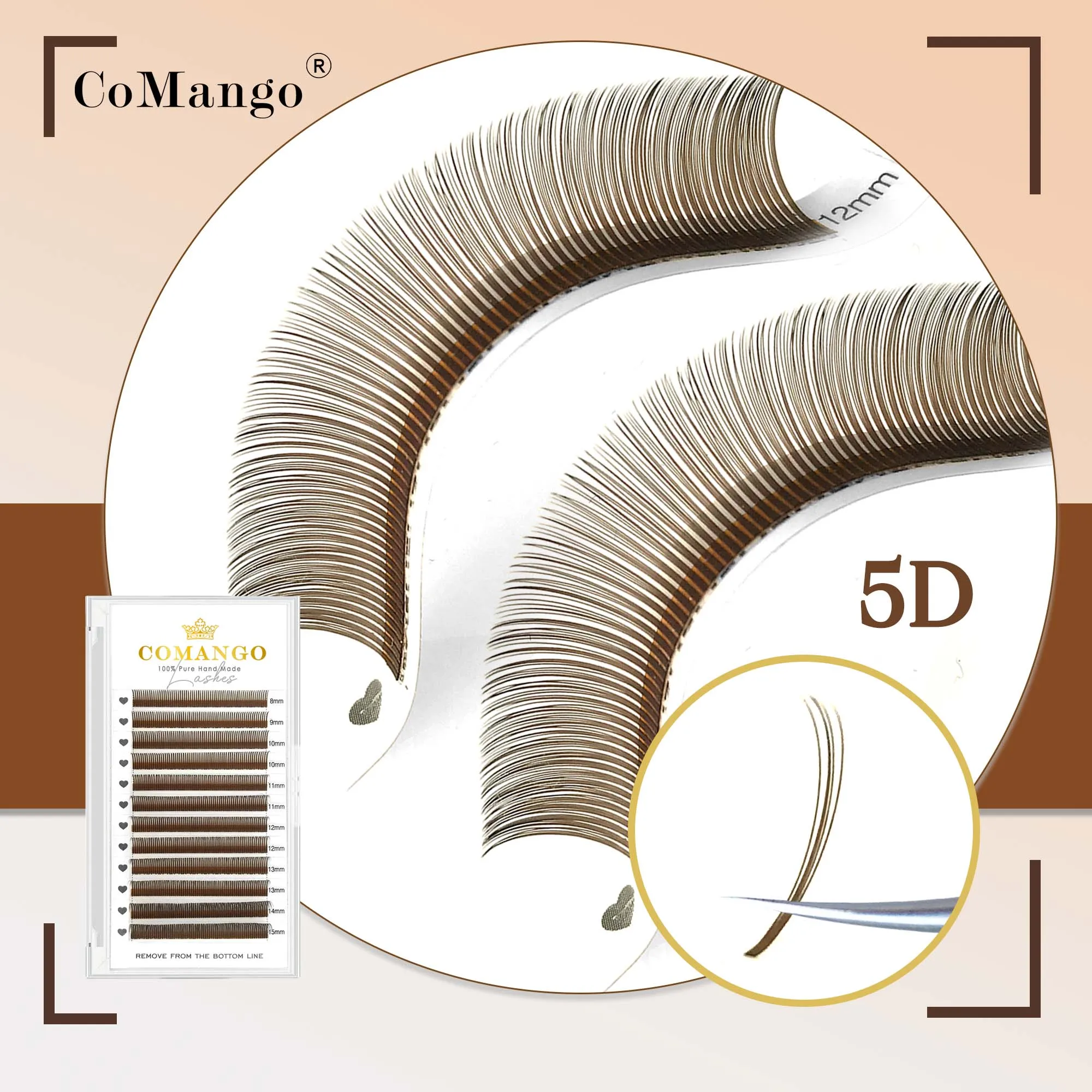 CoMango 5D Flora Lashes Easy Fan Eyelash Extensions Wholesales Premade Volume 12 Rows  Fluffy  Wispy Lash Natural Soft Cilios