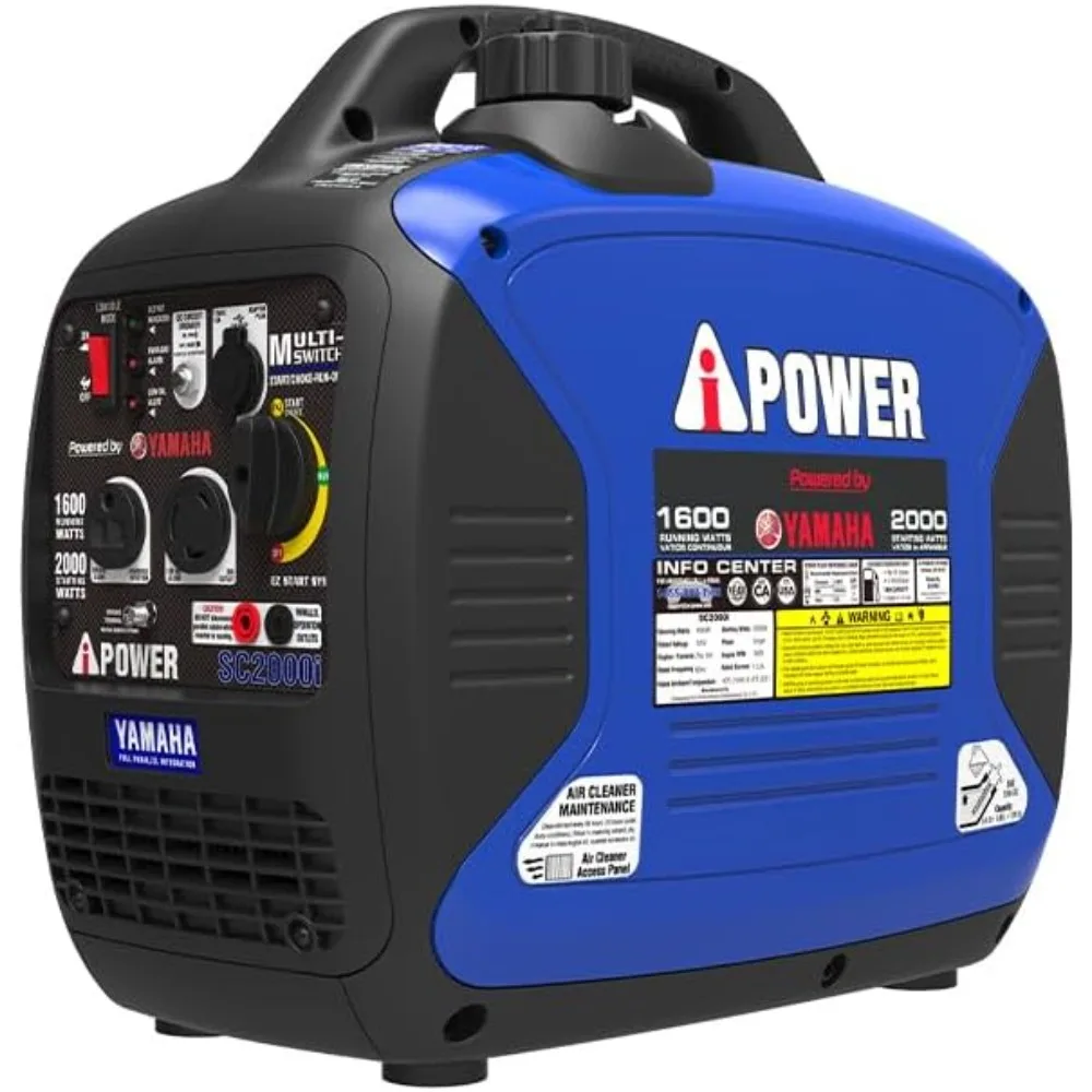 Portable Inverter Generator, 2000W Ultra-Quiet Powered By Yamaha Engine RV Ready, EPA Compliant, Ultra Lightweight