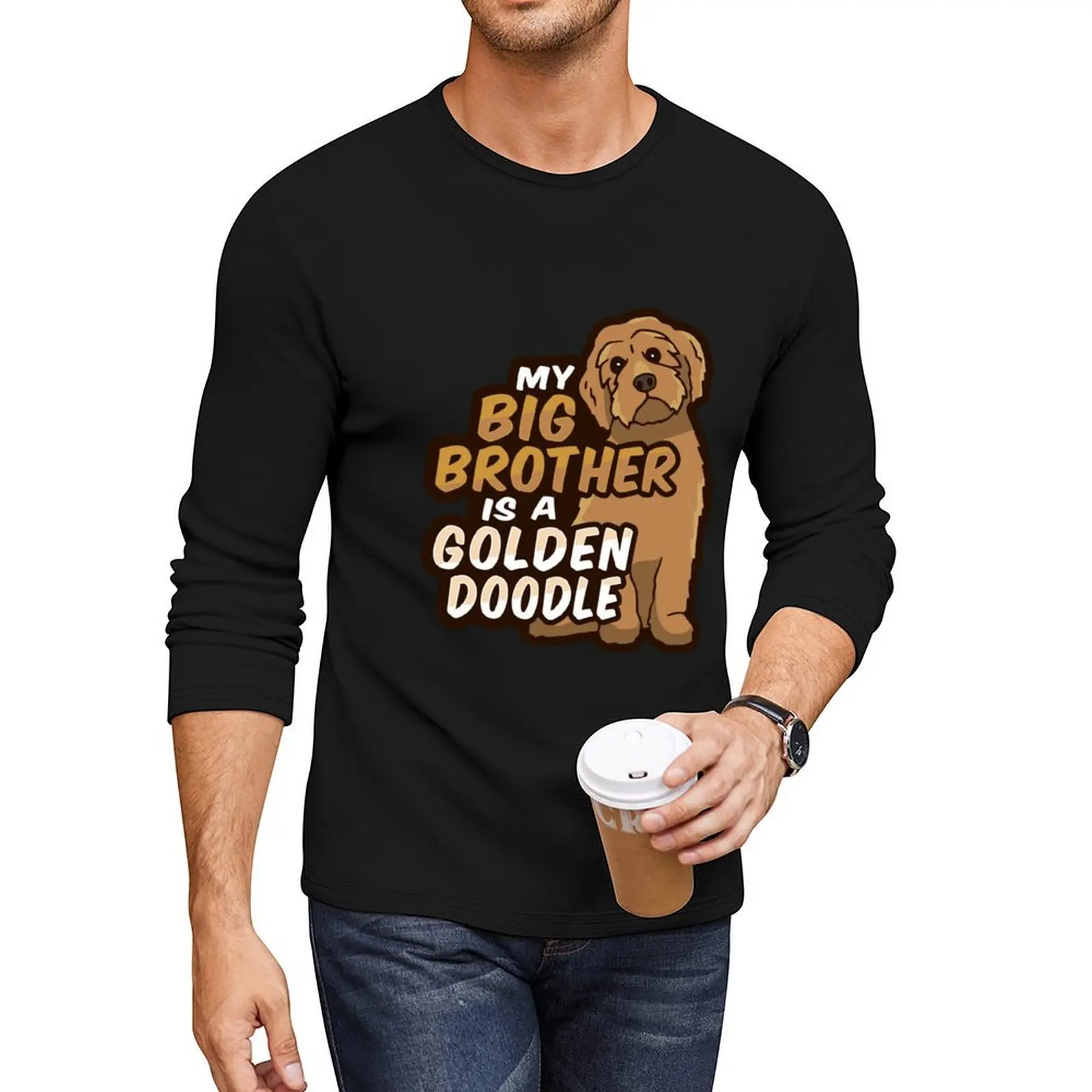 

My big brother is a Golden Doodle Design for a Dog Lover Kid Long T-Shirt