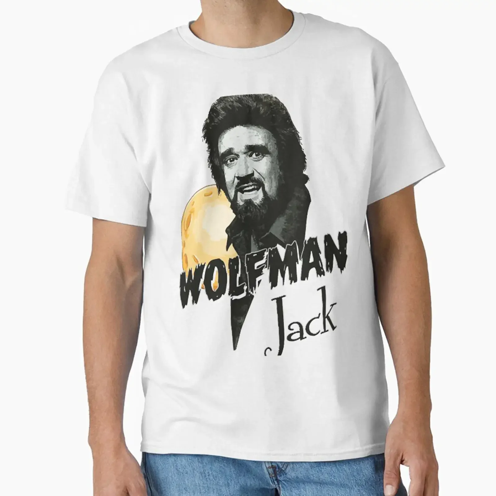 Wolfman Jack designed and sold by ivoreegoin vintage Washed Unisex Breathable Casual Stretched fashion Comfortable Versatile