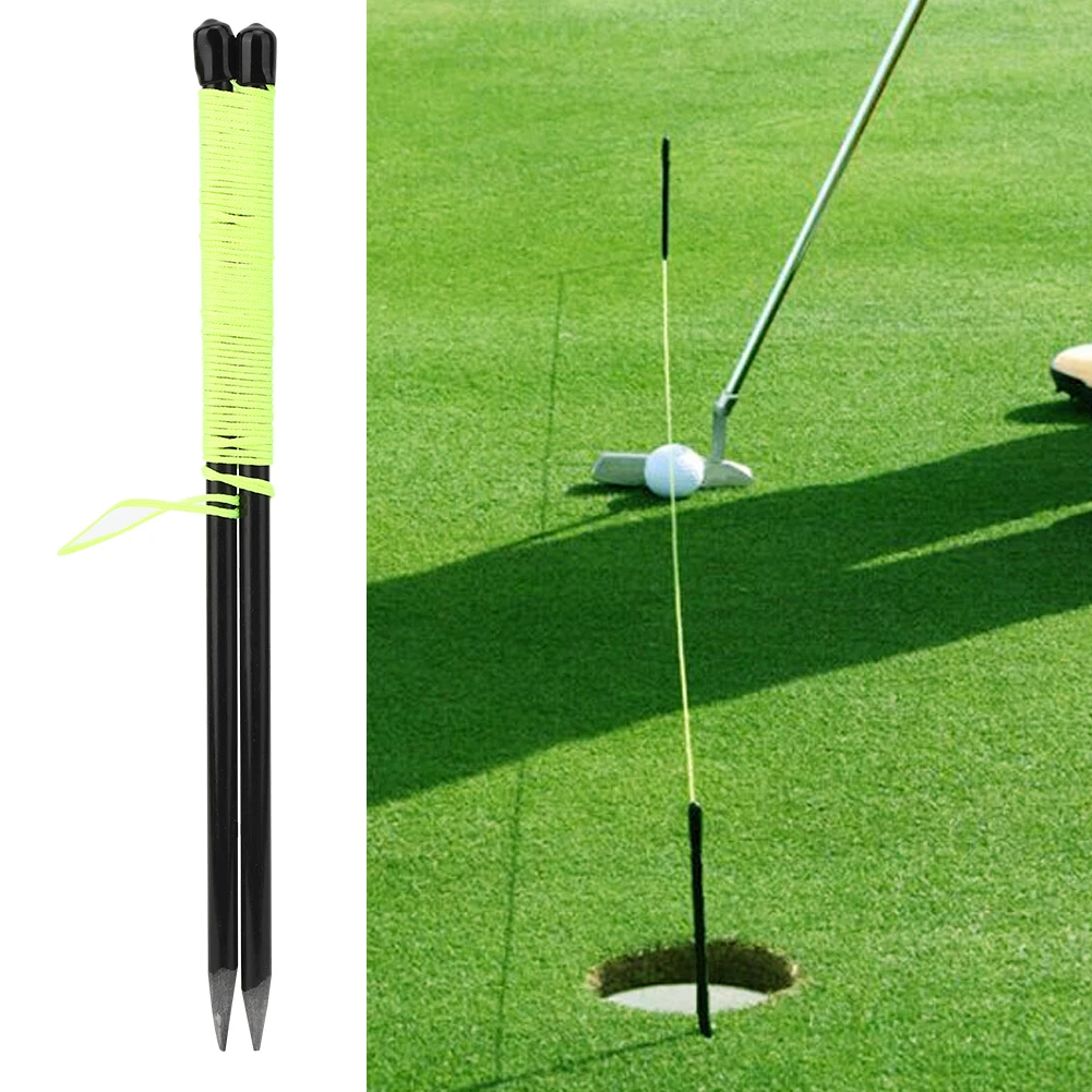 Fiberglass Lightweight Golf Alignment Swing Putting String Peg Stick Direction Practice Training Aids Tool Accessory