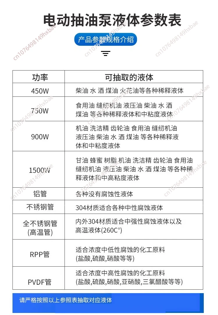 220V 750W PVDF Tube Electric Pump with Hassi Alloy Shaft and Stepless Speed Regulation