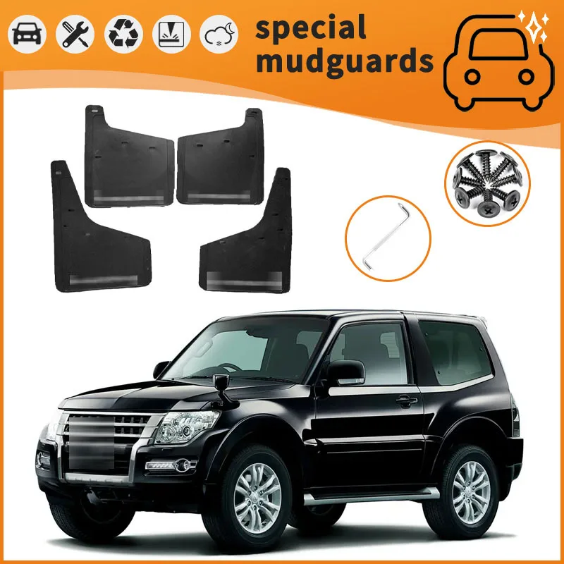 

For 07-18 Mitsubishi Pajero models Mudguards Fender Mudflaps Front Rear Flares Splash Guards Cover Car Accessorie