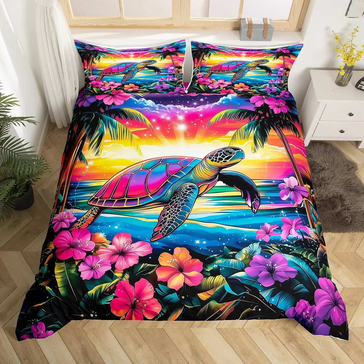 

Пододеяльник с морской черепахой, комплект постельного белья с 3D черепахой, пододеяльник с морской тематикой океана для мальчиков и девочек, комплект постельного белья с подводным животным узором