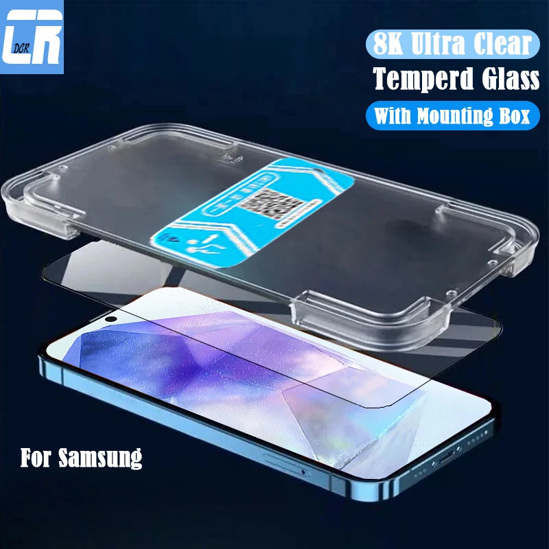 One-click Installation Kit Tempered Glass For Samsung A55 A54 A53 A52 A51 A50 A25 A24 A23 A73 A72 A35 A34 A33 Screen Protector