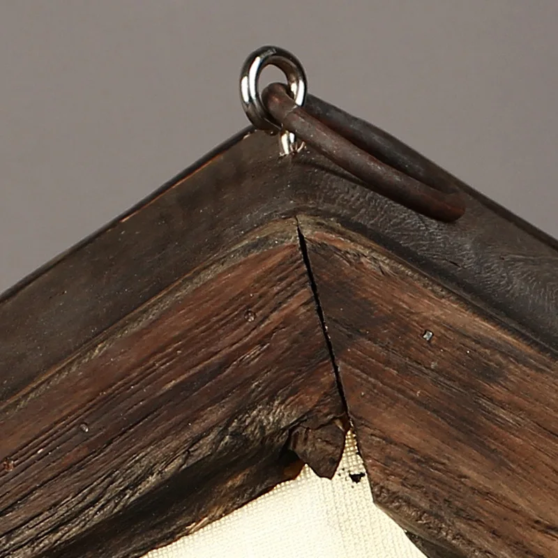 Lámpara de pie decorativa de hilo de algodón de madera, adorno de iluminación artesanal para el hogar pastoral