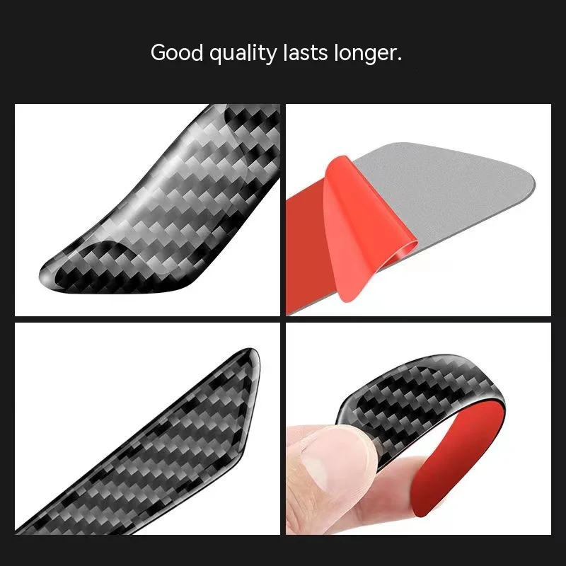 4pc Car Door Carbon Fiber Anti-Scratch Molding Strip Trim Exterior Door Edge Guards Bumper Protector For Car SUV Pickup Truck