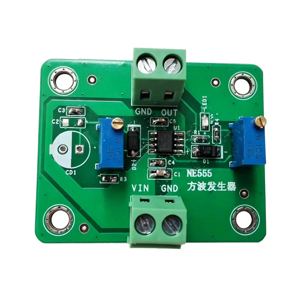 NE555 Square Wave Generator Module Adjustable Frequency & Duty Cycle 10%~90%, Multivibrator PWM Pulse Signal Board