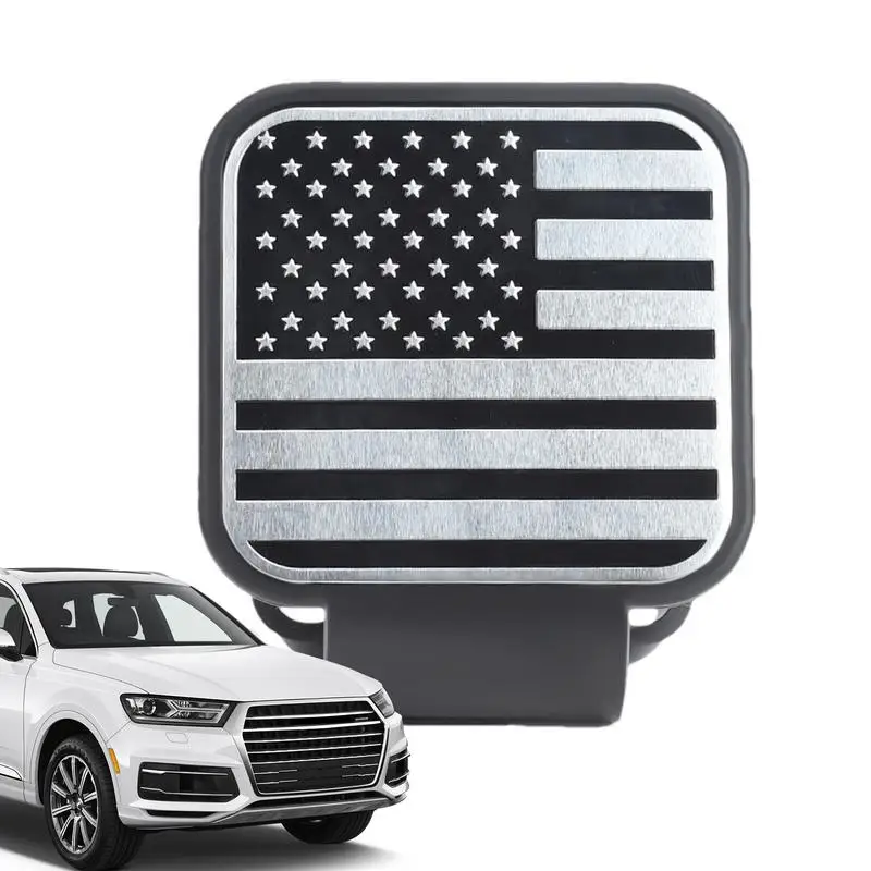 Hitch Cover 2-Inch America Flag Tow Receiver Trailers Tow Dust-proof Trailer Tow Ball Cover Anti Rain Prevent Rust For Vehicles