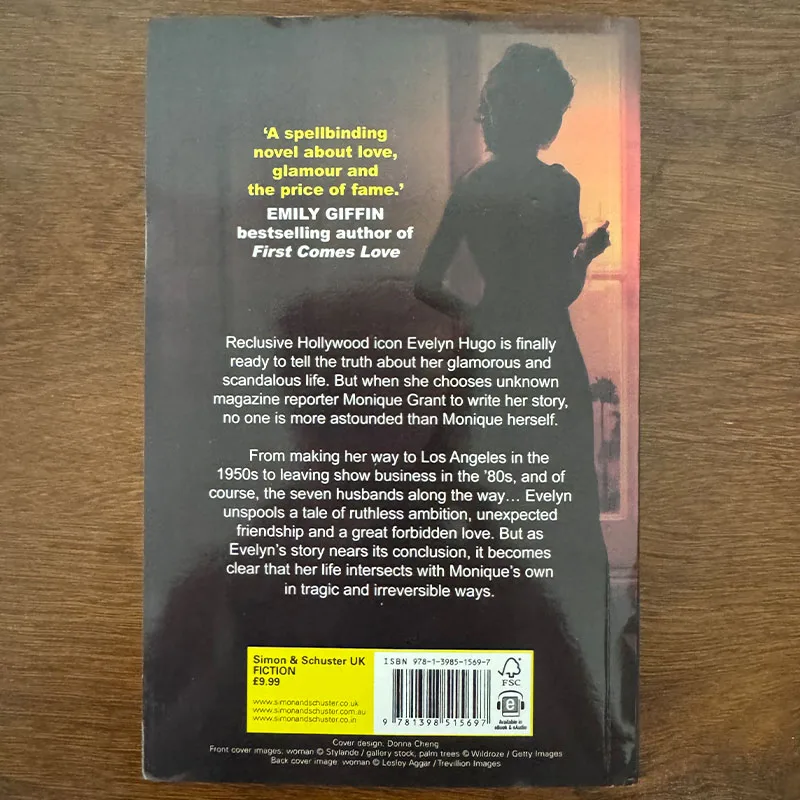 The Seven Husbands of Evelyn Hugo by Taylor Jenkins Reid Fiction Novel Book English Literature Reading