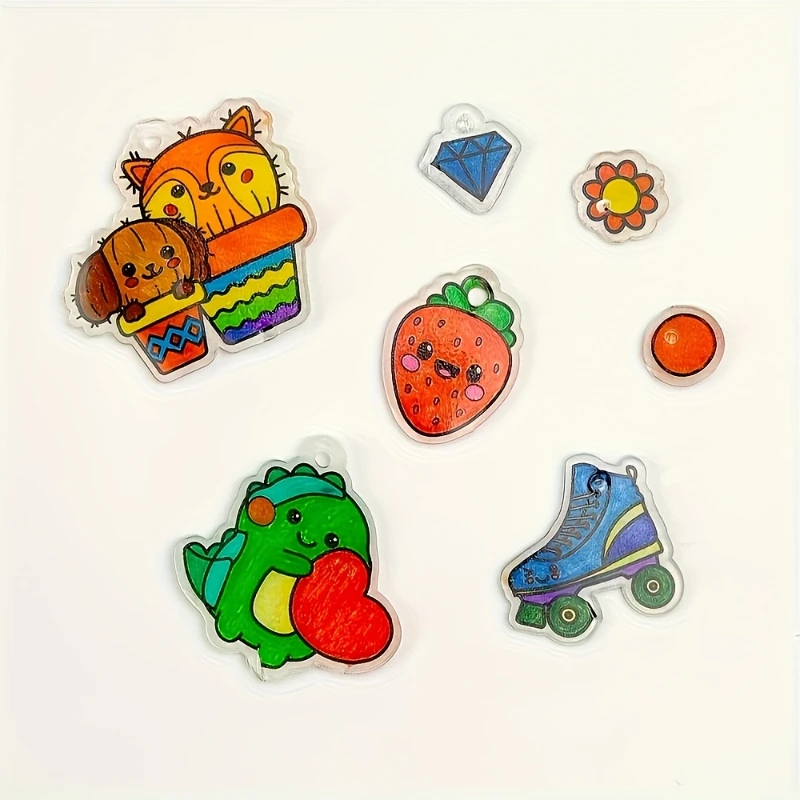 3Pcs Heat Shrink Plastic Sheets Shrinky Art Papers Shrink Film Sheet For Adults Handmade Crafts Earrings Keychain DIY Gift