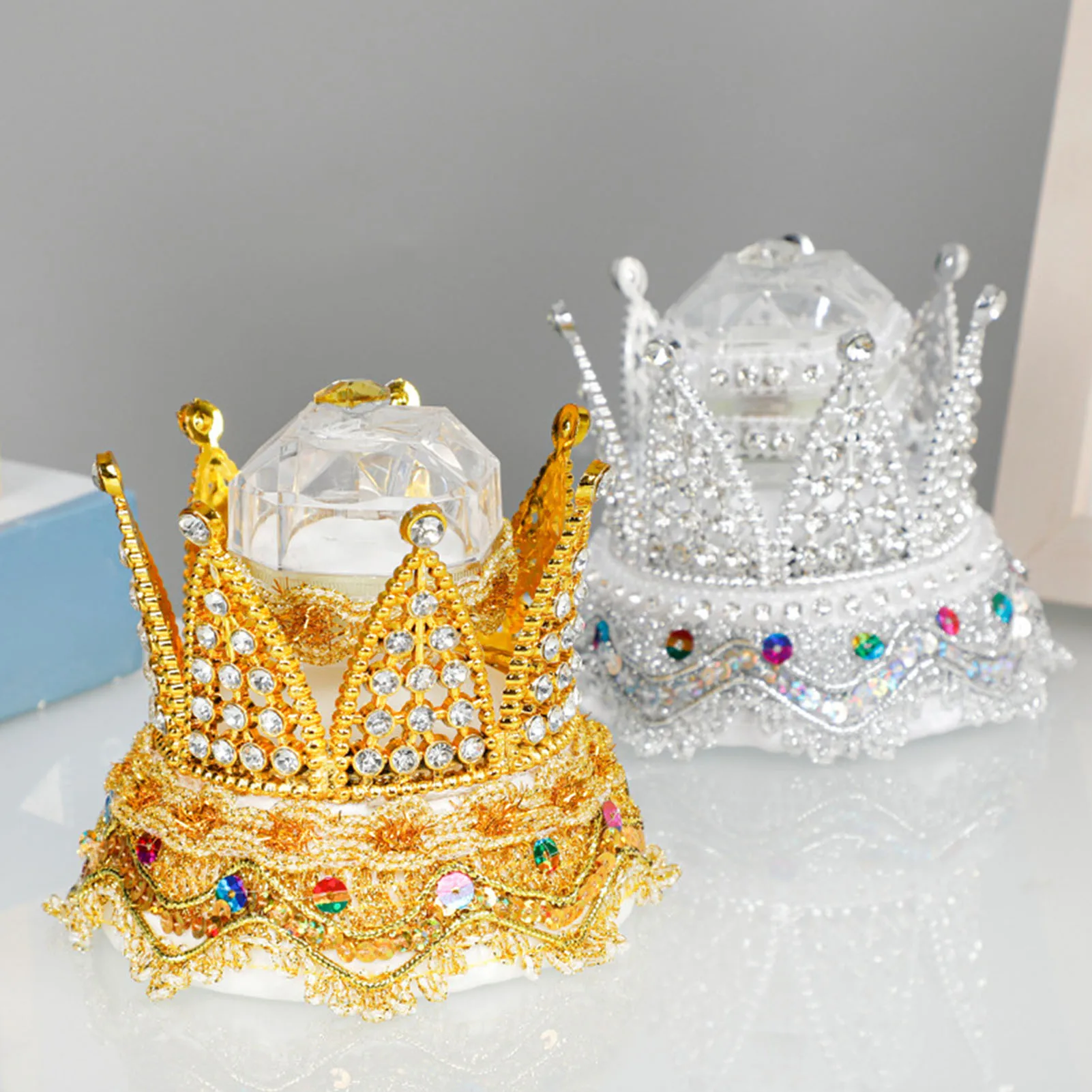 Proposal Jewelry Gift Box Crown Shaped Drawer Jewelry Storage Box for Wedding Ceremony Anniversary