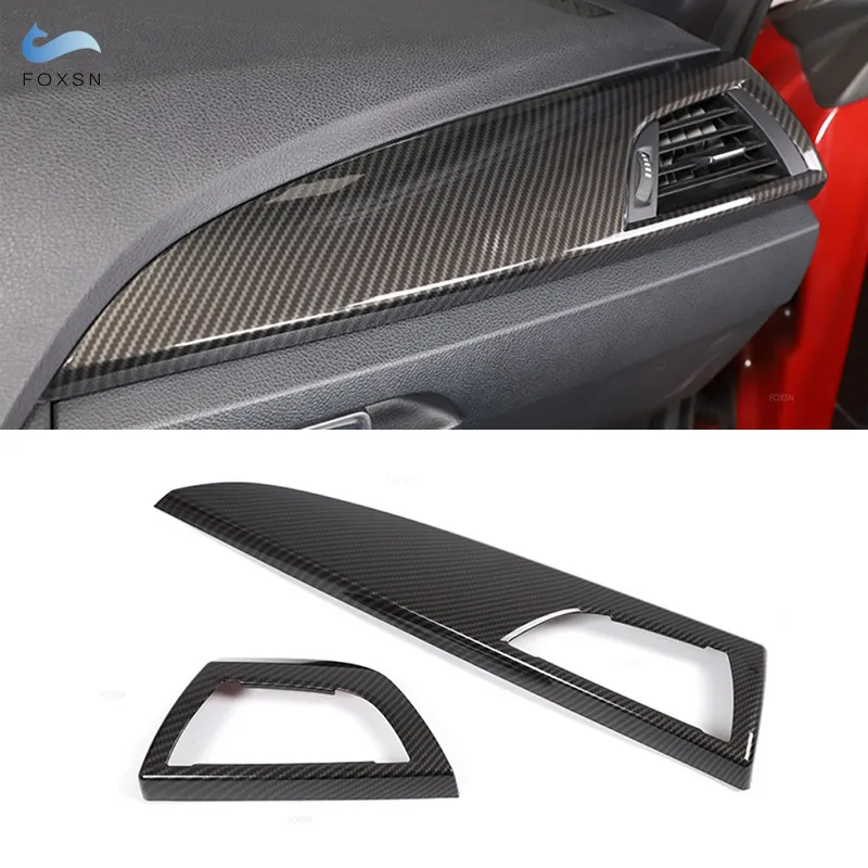 

LHD For BMW 1 2 Series F20 F21 F22 F23 2012-2017 Car Carbon Fiber Texture Dashboard Panel Side Air Outlet Vent Cover Decor Trim