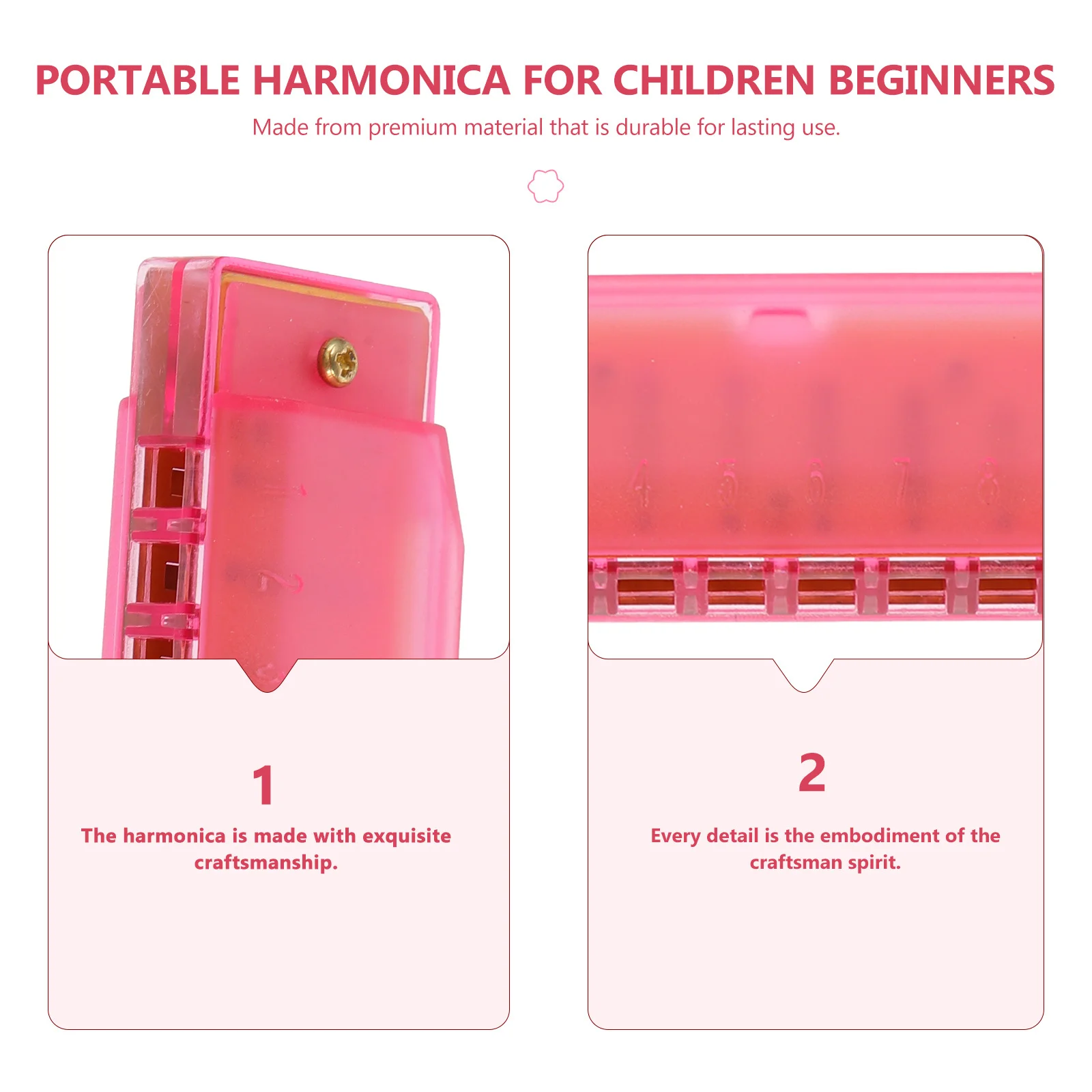 

Portable Harmonica Beginner Mouth Organ Small Musical Instrument Strong Durable Bright Beautiful Colors Christmas Birthday Gift