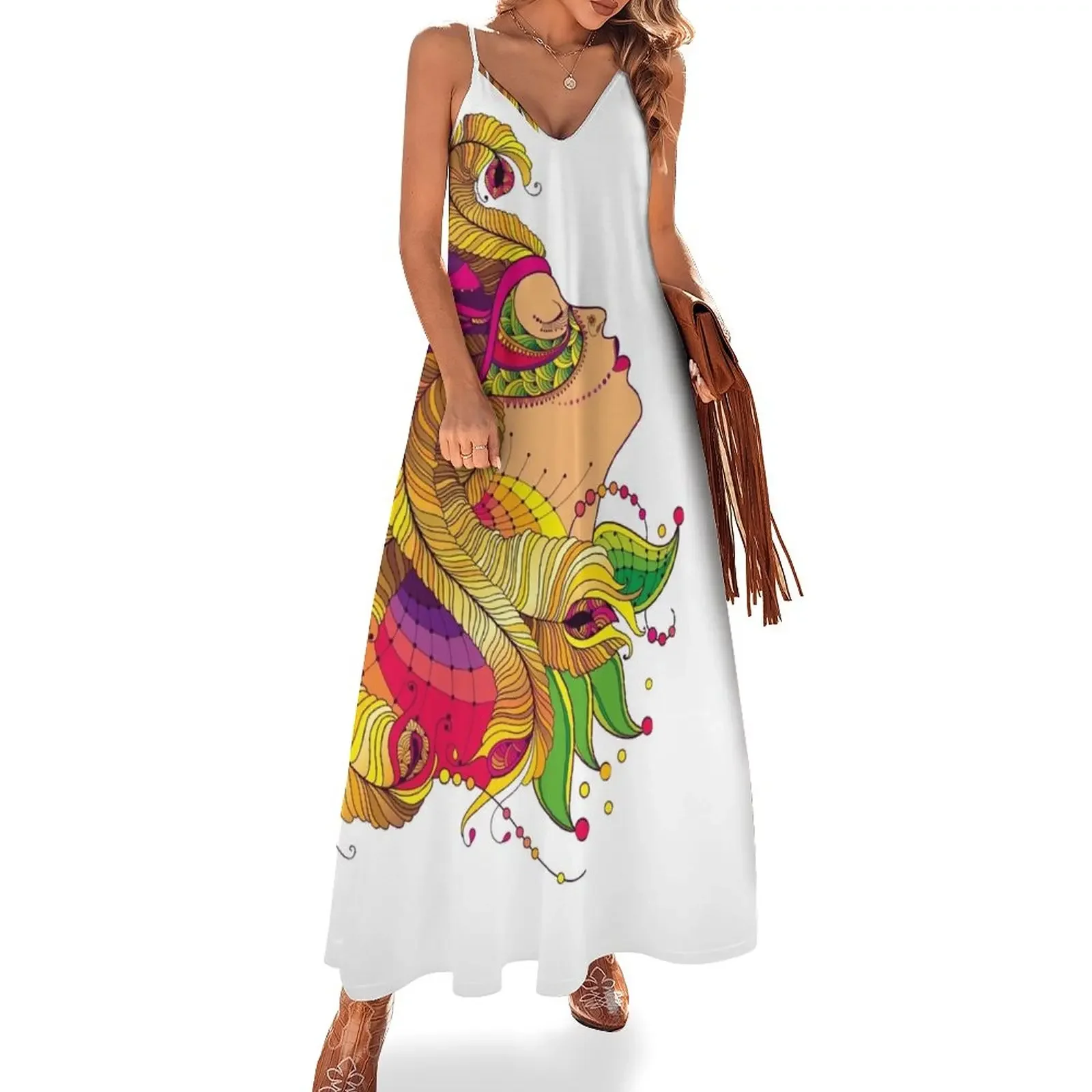 

Mardi Gras girl. Sleeveless Dress Long dress dresses for women dresses for special events