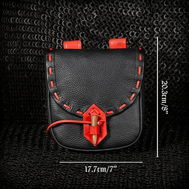 

Medieval Renaissance Style Waist Bag Retro PU Leather Viking Pouch Coin Purse Dice Bag For Men Women Larp Cosplay Props