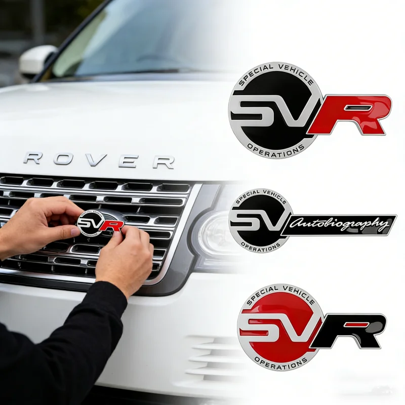 Badge de calandre avant de voiture, autocollant de coffre, logo SVR pour Land Rover Discovery L319 Velar Range Rover Evoque Freelander, accessoires