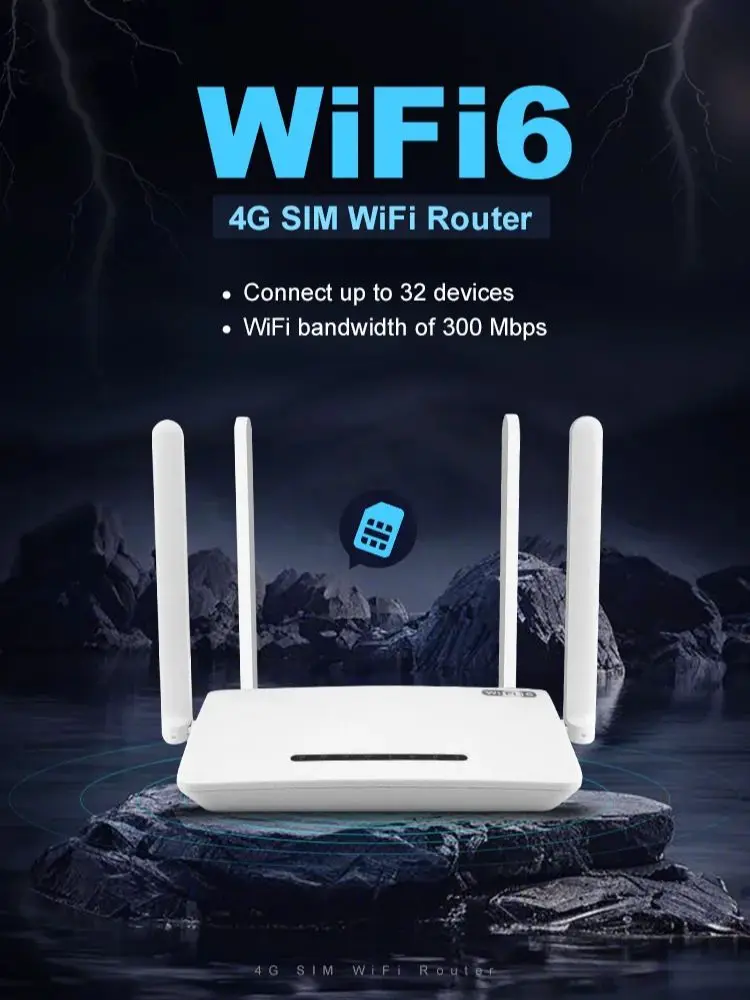 XUNYOU-LINK WiFi 6 Modem 4G LTE WIFI Router 300 Mbit/s High Speed Unterstützung 32 Geräte Verbindung Wireless Hotspot 4G SIM Wifi Router