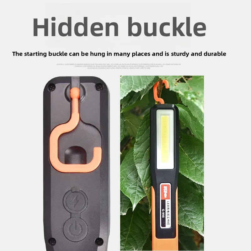 Work Light LED with Strong Magnet COB, Automotive Repair and Maintenance Lamp, Rechargeable Emergency Light Flashlight with Hook