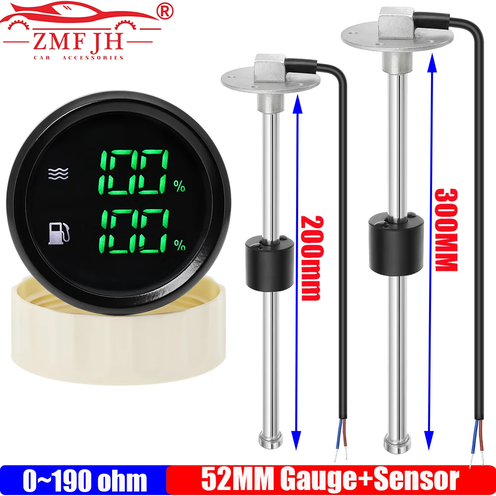 

Двойной датчик Z с сигнализацией, уровень воды 52 мм + датчик уровня топлива для датчика уровня топлива, датчик уровня воды 300 мм, 200 мм, 0-190 Ом