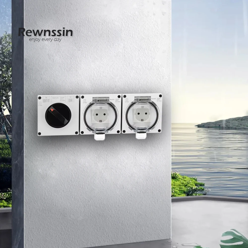 

IP66 DE/RU/E розетка для наружного сада и двора, настенная розетка, чрезвычайно безопасная, ветрозащитная, водонепроницаемая, пылезащитная